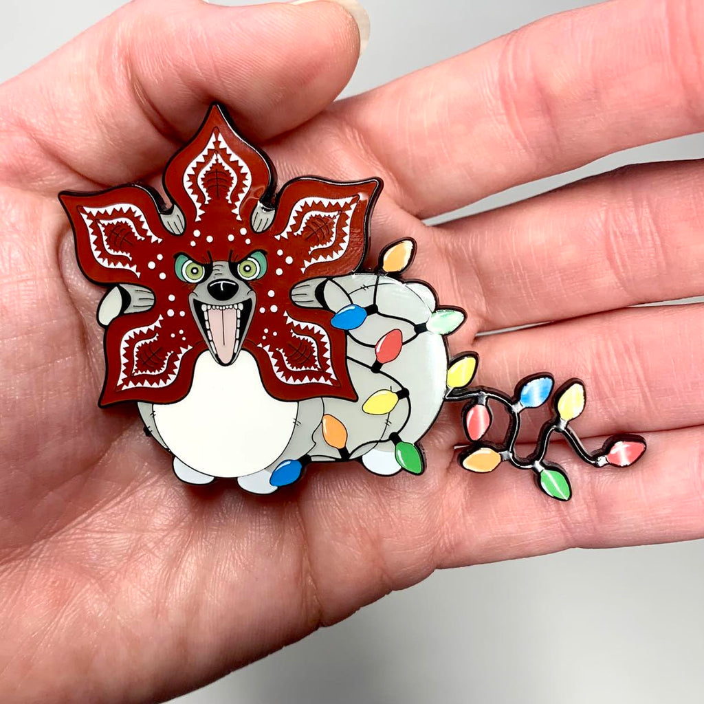 Democorgon Glow-in-the-Dark Soft Enamel Pin - Momo Patch