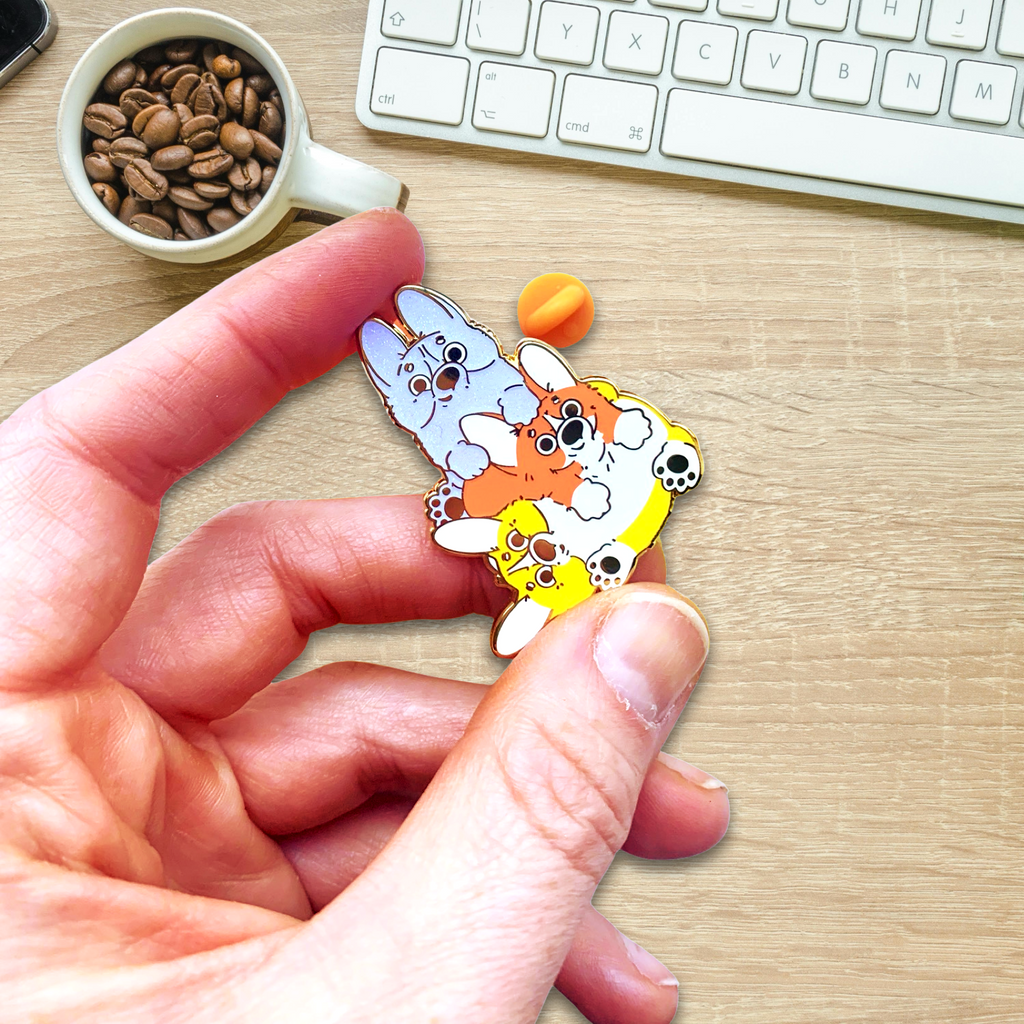 Candy Corgs Candy Corn Halloween Hard Enamel Pins - Momo Patch