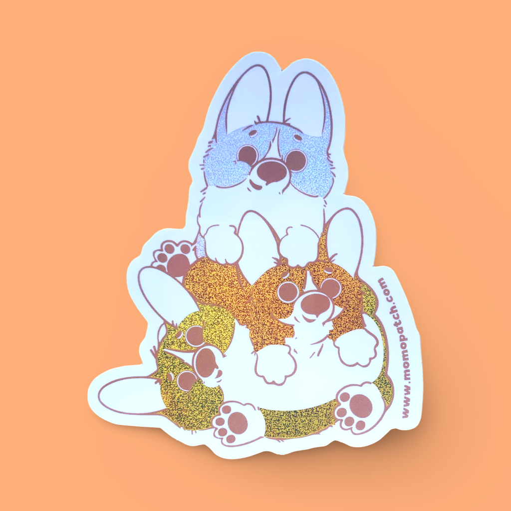 Candy Corgs Candy Corn Halloween Pixie Dust Vinyl Stickers - Momo Patch