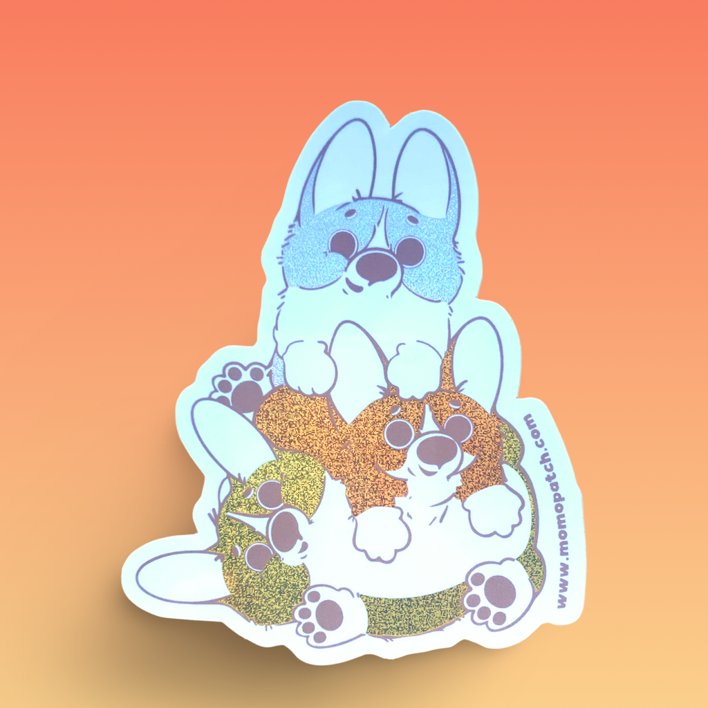 Candy Corgs Candy Corn Halloween Pixie Dust Vinyl Stickers - Momo Patch