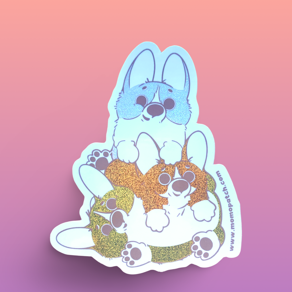 Candy Corgs Candy Corn Halloween Pixie Dust Vinyl Stickers - Momo Patch