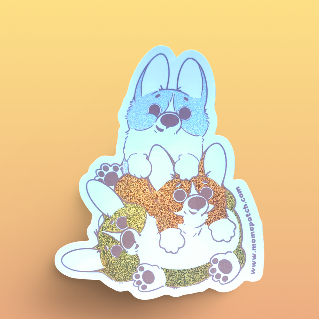Candy Corgs Candy Corn Halloween Pixie Dust Vinyl Stickers - Momo Patch
