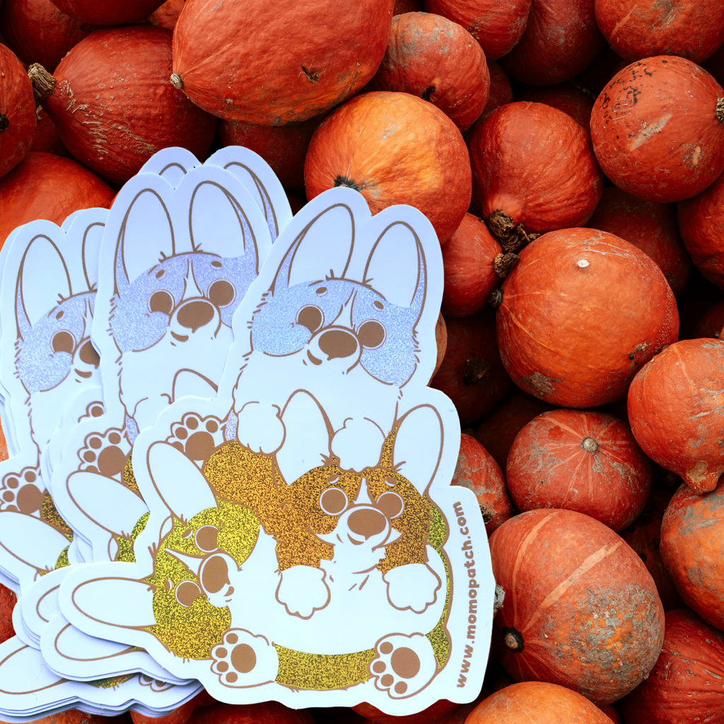 Candy Corgs Candy Corn Halloween Pixie Dust Vinyl Stickers - Momo Patch
