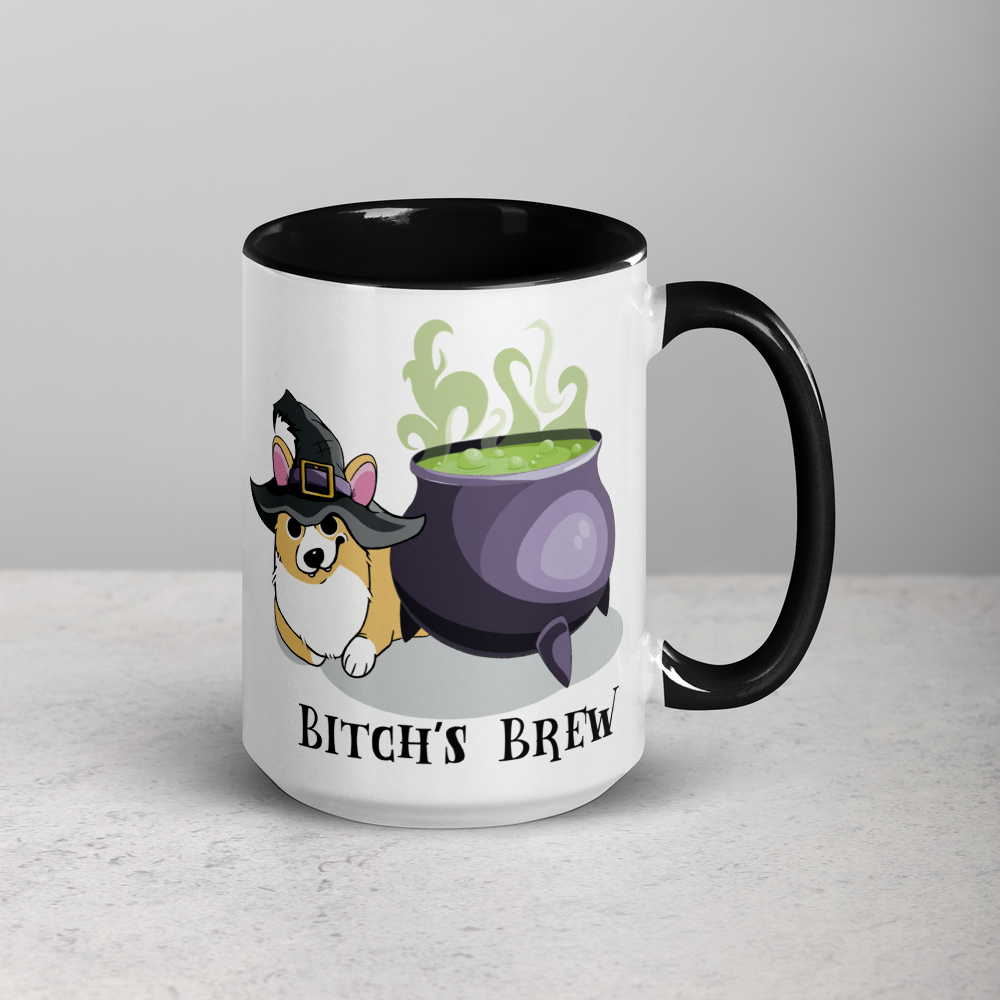 MADE-TO-ORDER 'Witch's or Bitch's Brew' Corgi Mug | 11oz or 15oz | FREE SHIPPING! - Momo Patch