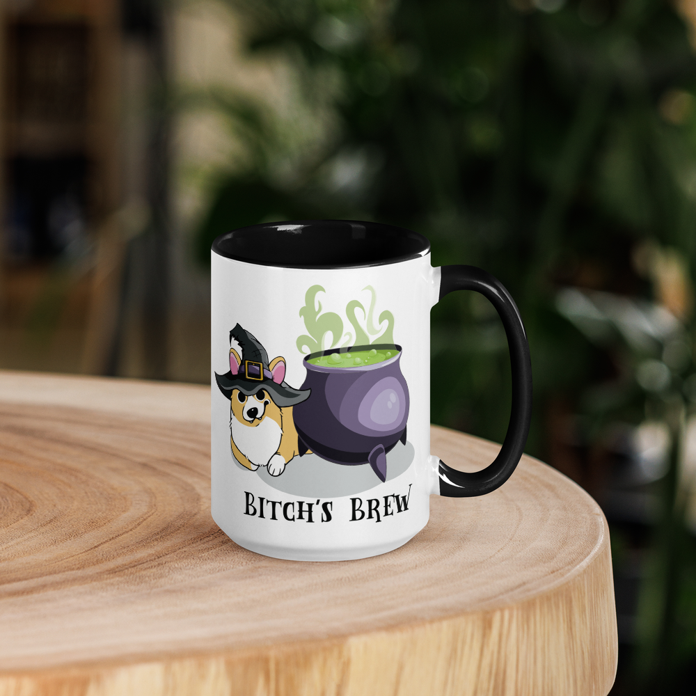 MADE-TO-ORDER 'Witch's or Bitch's Brew' Corgi Mug | 11oz or 15oz | FREE SHIPPING! - Momo Patch