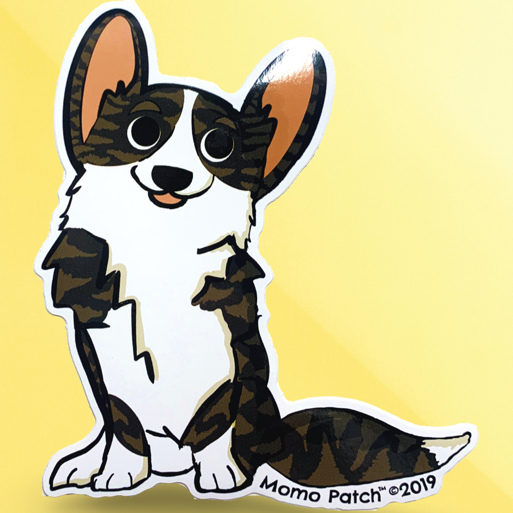 Cardigan Corgi and Undocked Pembroke Corgi Vinyl Stickers - Momo Patch