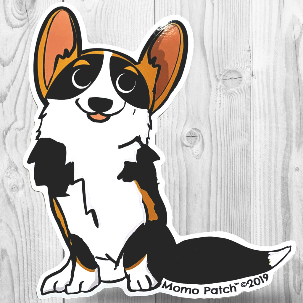 Cardigan Corgi and Undocked Pembroke Corgi Vinyl Stickers - Momo Patch