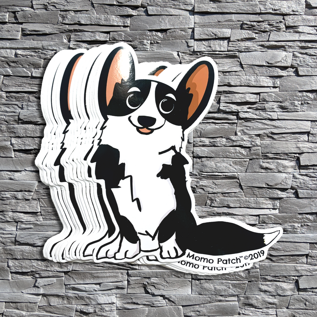 Cardigan Corgi and Undocked Pembroke Corgi Vinyl Stickers - Momo Patch