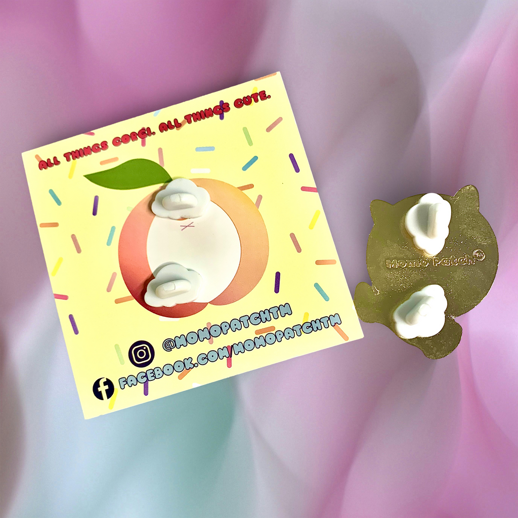 Donut Pembroke Welsh Corgi Glitter Enamel Pin w/ Chocolate or Strawberry Icing and Sprinkles / Fawn / Tri Color - Momo Patch