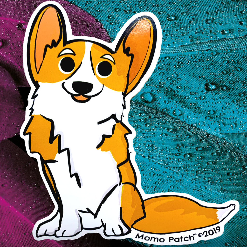 Cardigan Corgi and Undocked Pembroke Corgi Vinyl Stickers - Momo Patch
