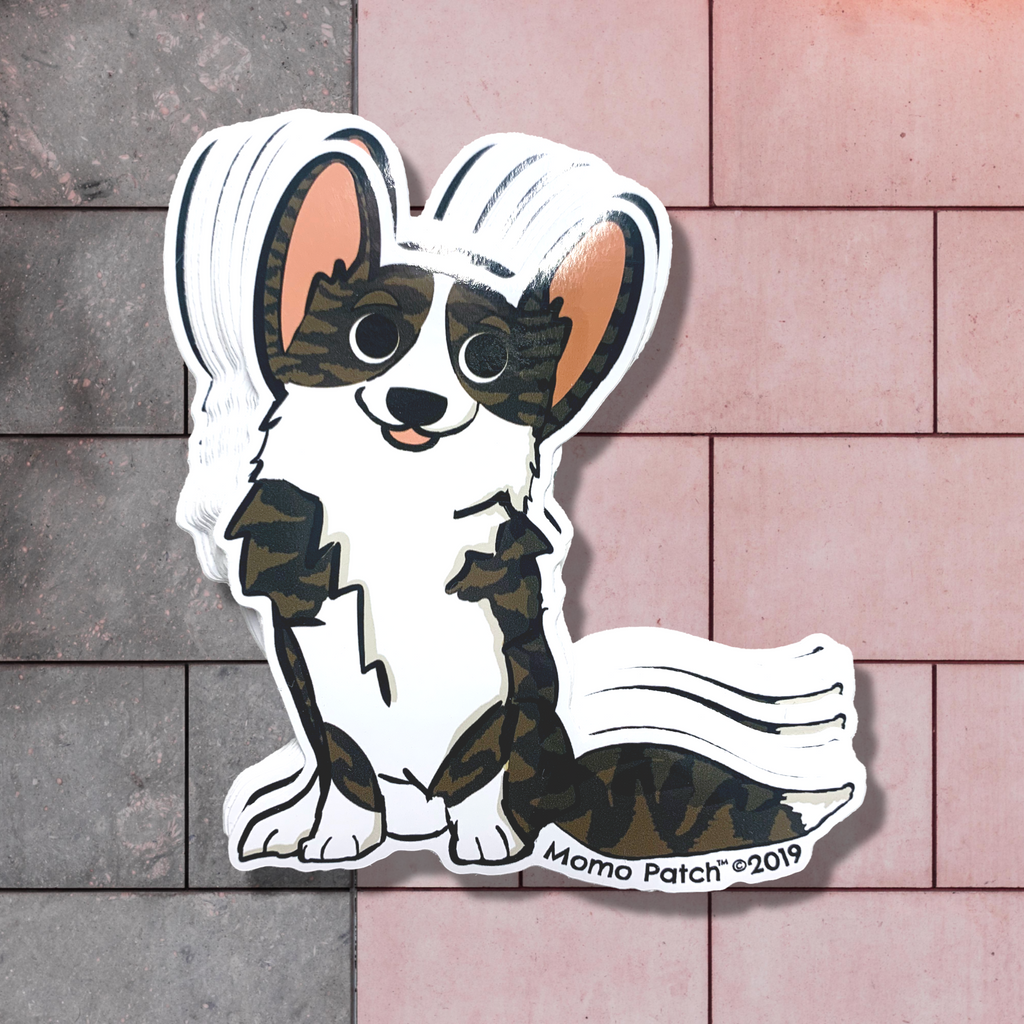 Cardigan Corgi and Undocked Pembroke Corgi Vinyl Stickers - Momo Patch