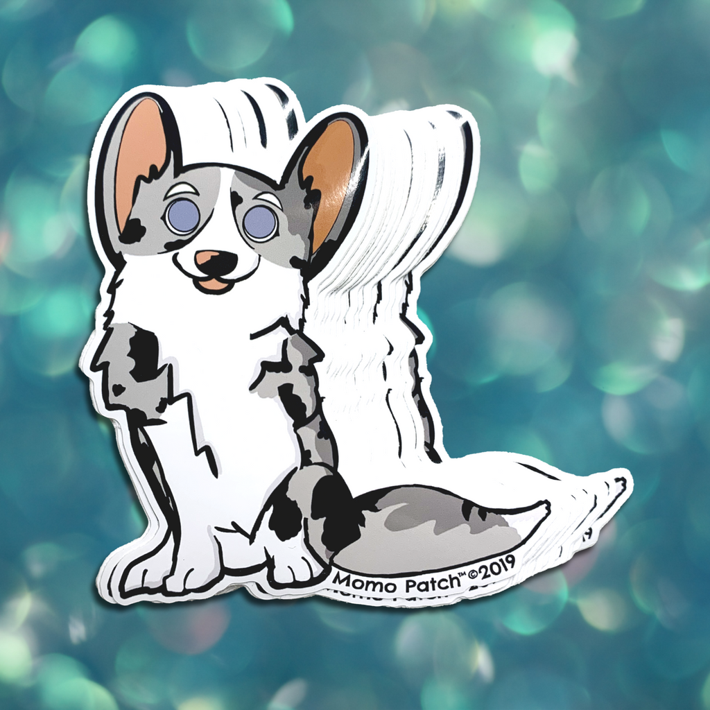 Cardigan Corgi and Undocked Pembroke Corgi Vinyl Stickers - Momo Patch
