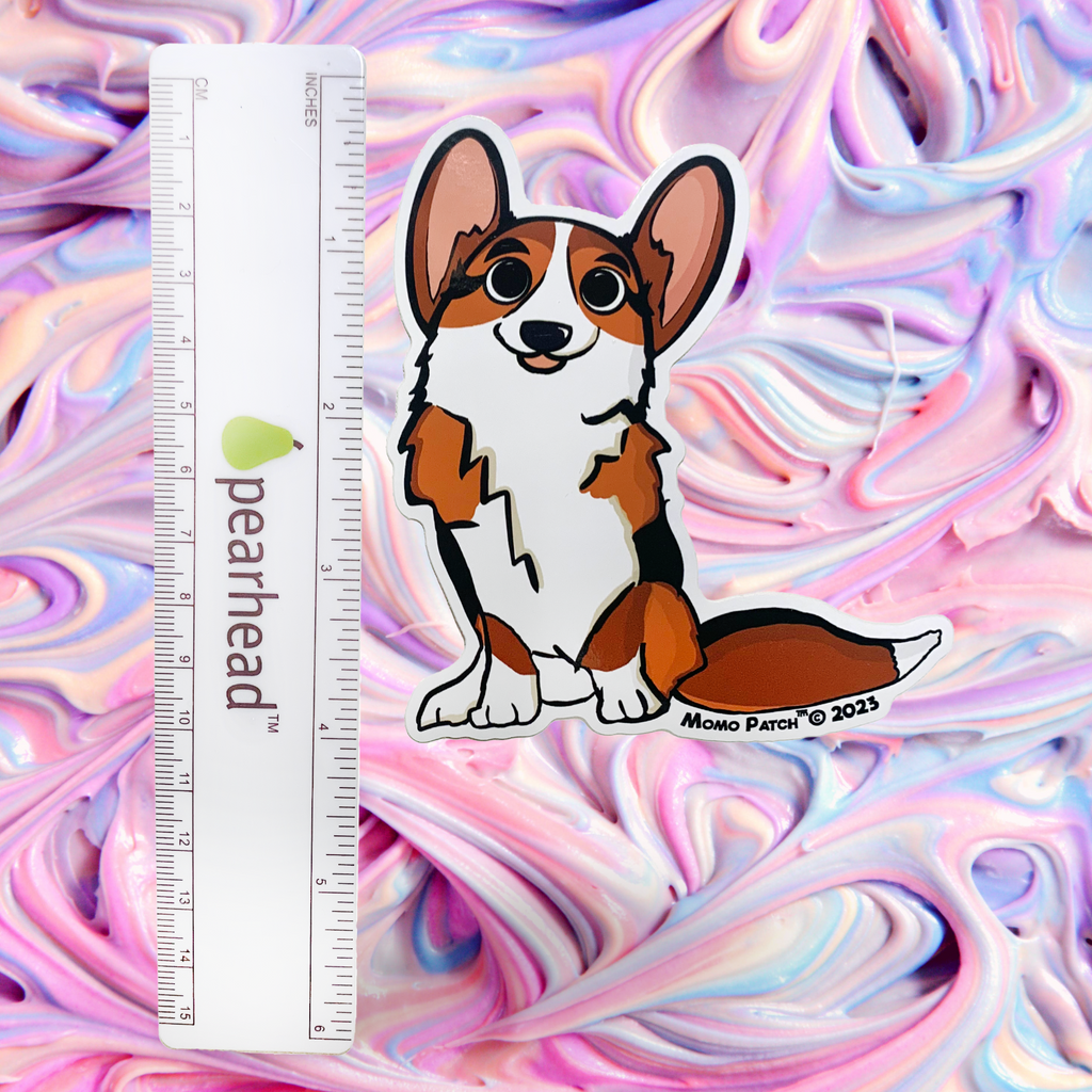 Cardigan Corgi and Undocked Pembroke Corgi Vinyl Stickers - Momo Patch