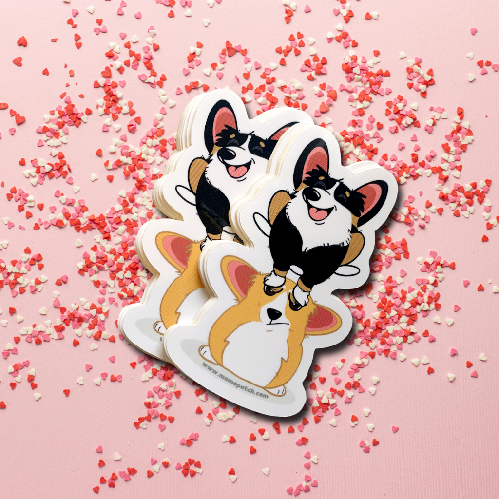 Cardigan or Pembroke Corgi Leap Year 2024 Die Cut Vinyl Glossy Sticker - Momo Patch