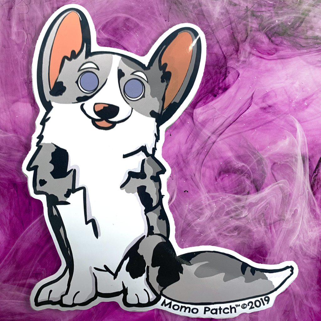 Cardigan Corgi and Undocked Pembroke Corgi Vinyl Stickers - Momo Patch