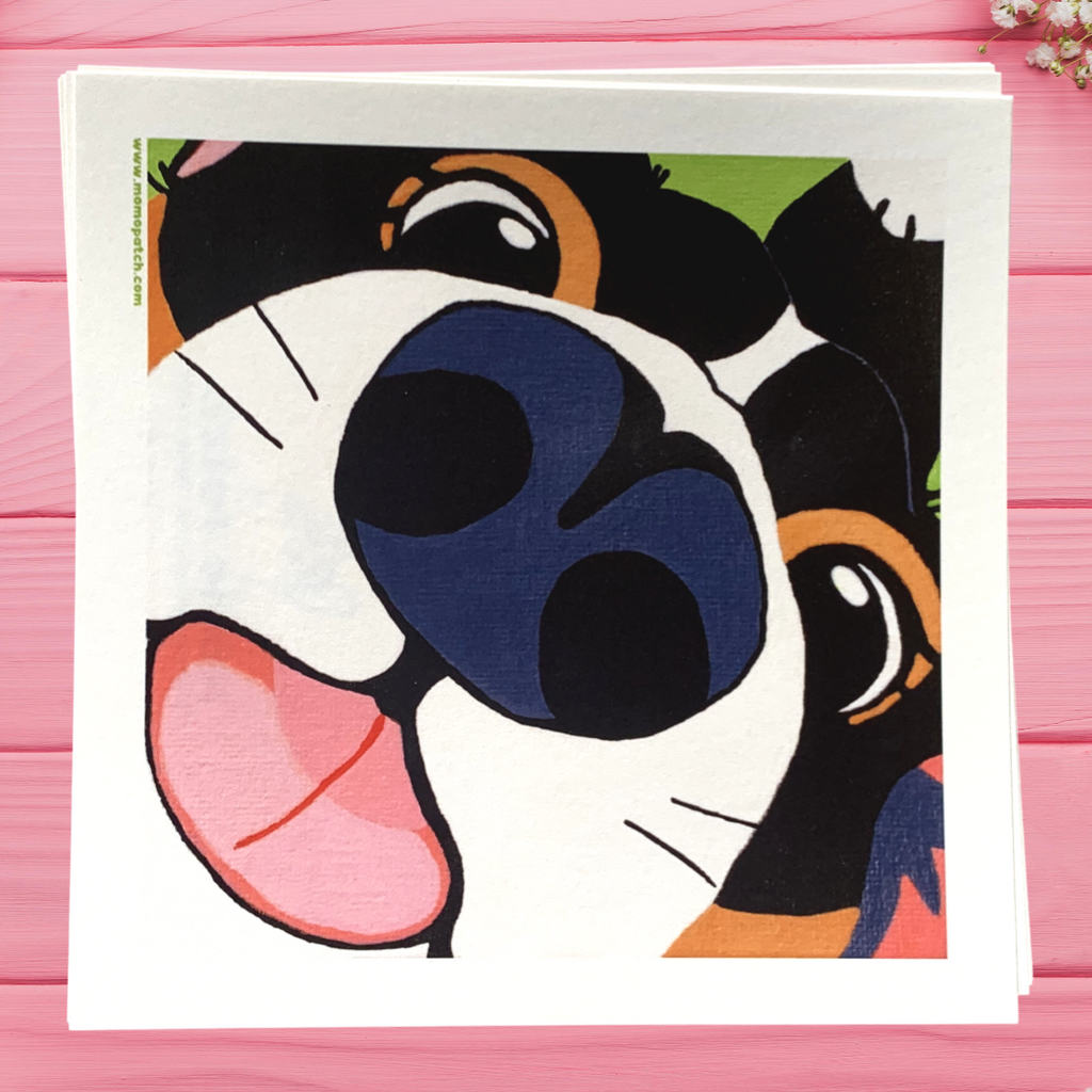 Prints of Original Acrylic Paintings on Canvas Cardigan Corgi 'Happy' and 'BOOP!' 5" x 5" - Momo Patch