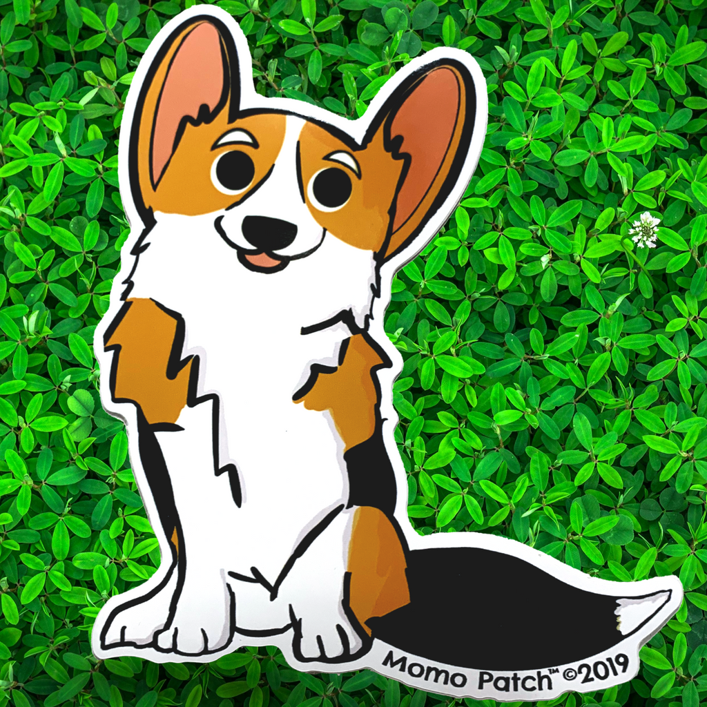 Cardigan Corgi and Undocked Pembroke Corgi Vinyl Stickers - Momo Patch