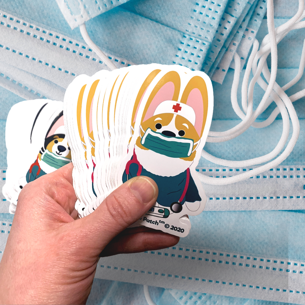 Essential Corgi Nurse Hero Vinyl Sticker - Momo Patch