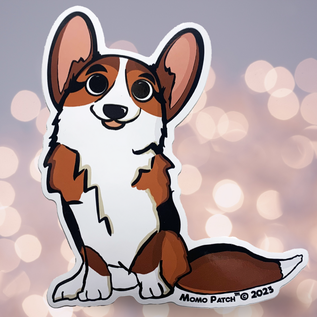 Cardigan Corgi and Undocked Pembroke Corgi Vinyl Stickers - Momo Patch