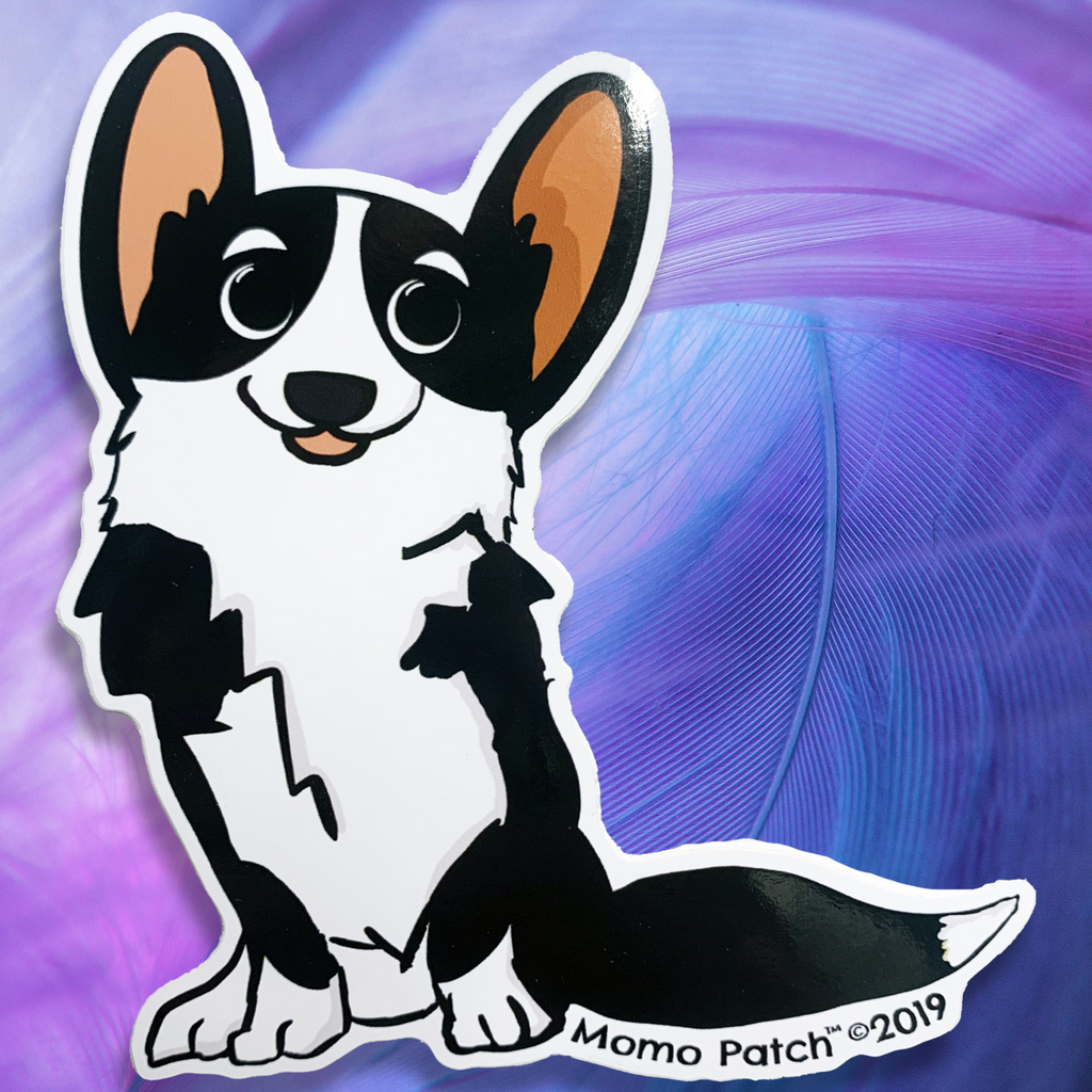 Cardigan Corgi and Undocked Pembroke Corgi Vinyl Stickers - Momo Patch