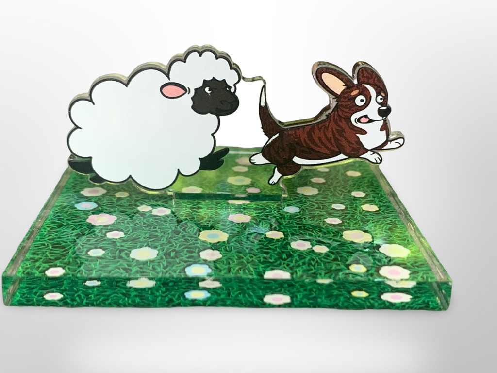 Sheep Corgi Herder Acrylic Standee - Momo Patch