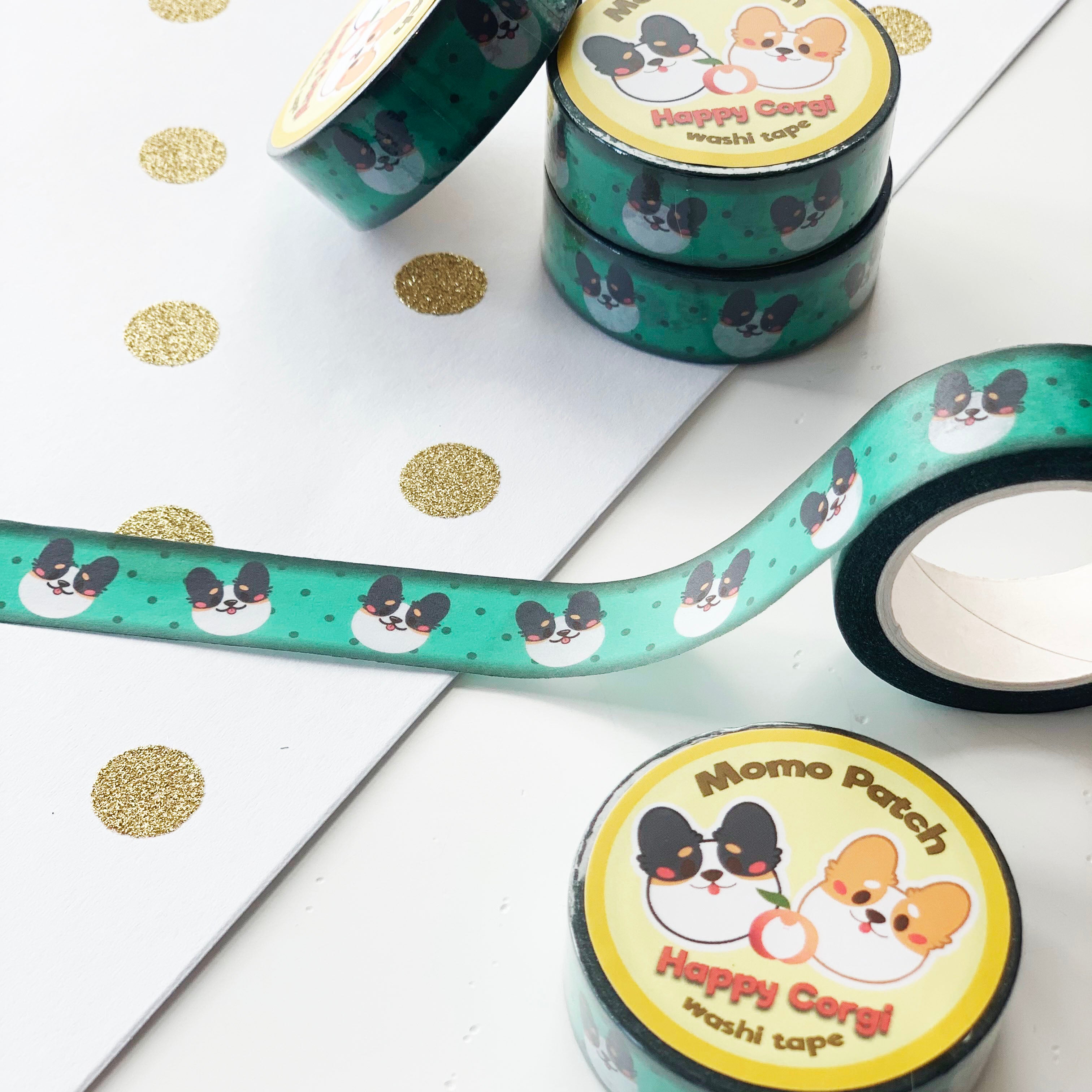 Happy Corgi Washi Tape Singles or Bundle – Momo Patch