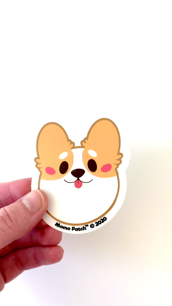 Kawaii-Chibi Corgi Vinyl Sticker - Momo Patch