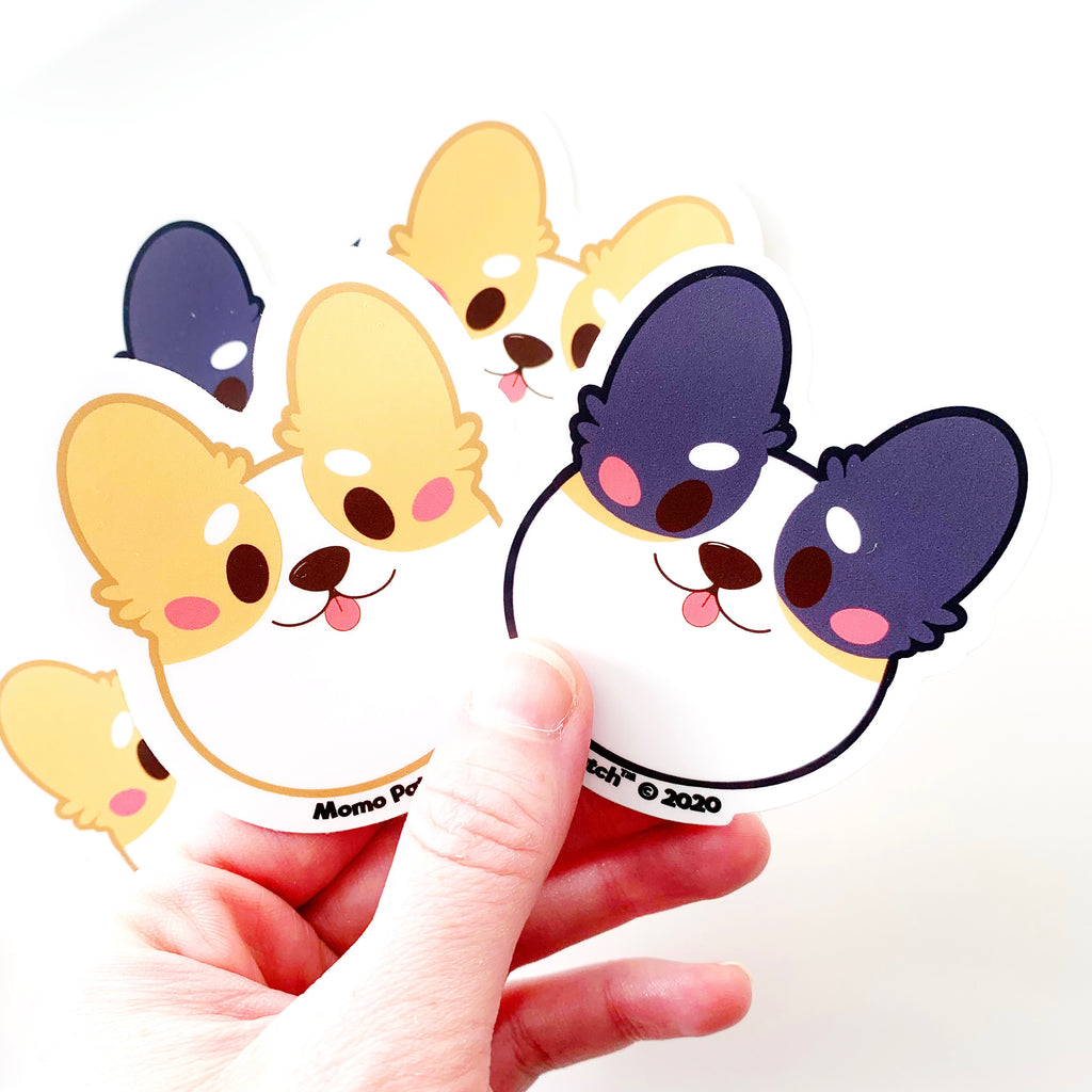 Kawaii-Chibi Corgi Vinyl Sticker - Momo Patch