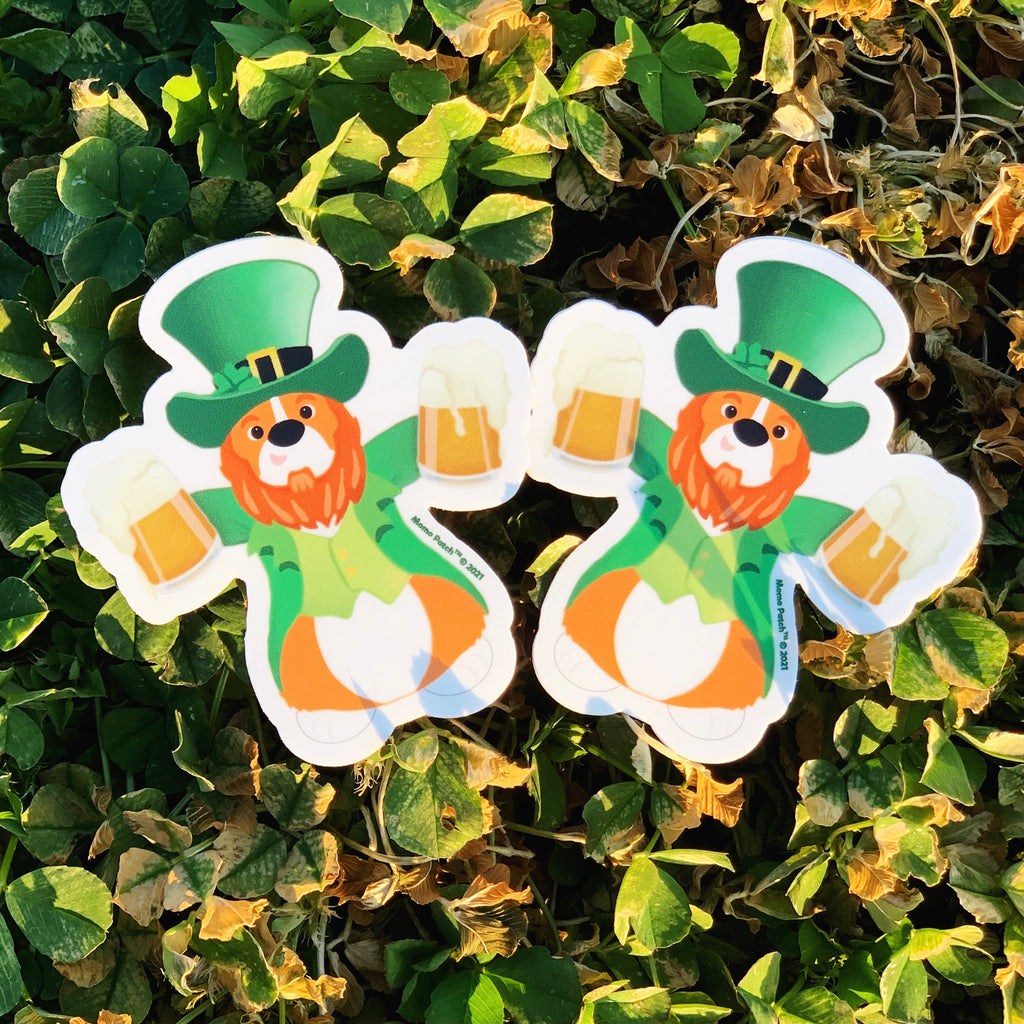 St. Pawtrick's Day Mr. O'Corgi Vinyl Die Cut Sticker - Momo Patch