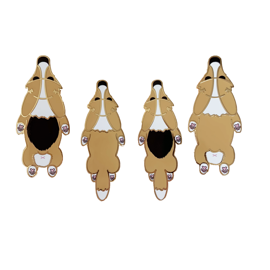 SPLOOTICUS Large Corgi Hard Enamel Pins Tail OR Nub - Momo Patch