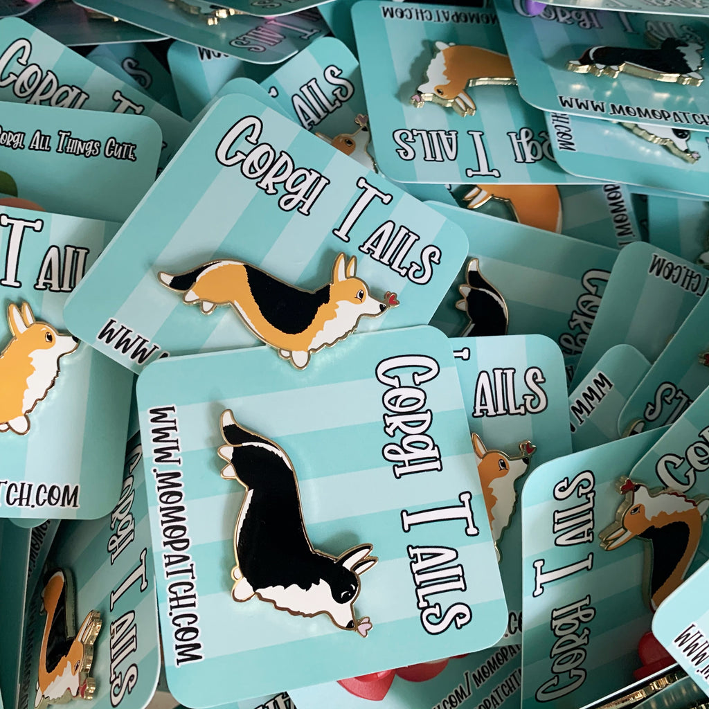 Corgi Tails Series 1 Hard Enamel Pins - Momo Patch