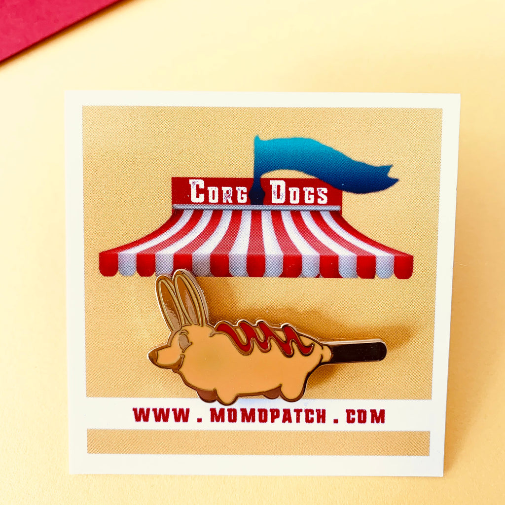 CorgDog Hard Enamel Pin - Momo Patch