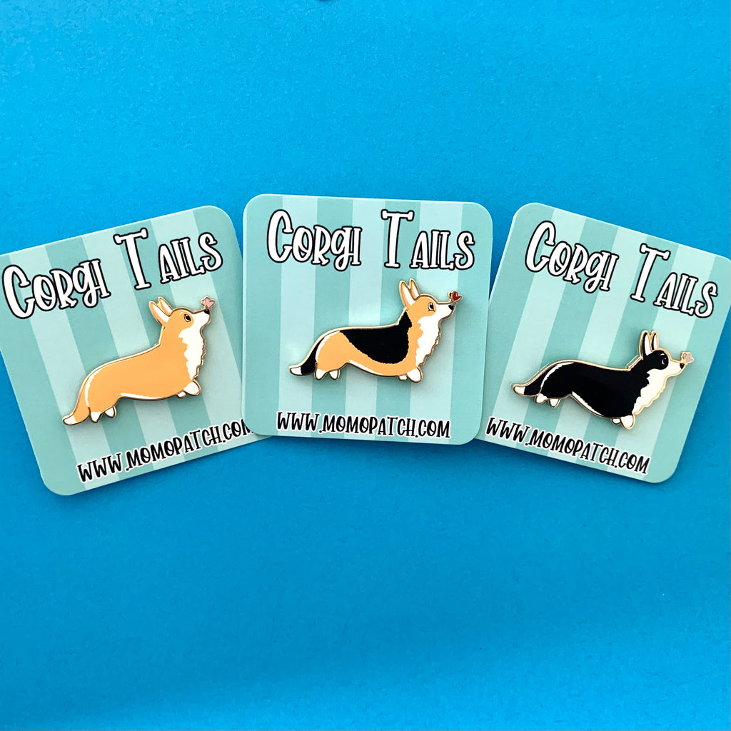 Corgi Tails Series 1 Hard Enamel Pins - Momo Patch