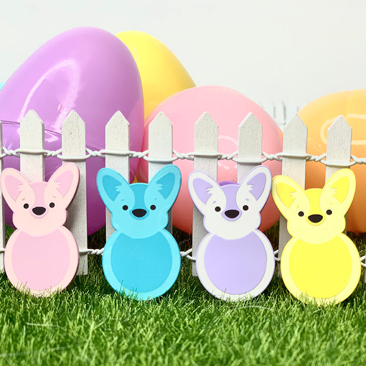 Woofs Corgi Marshmallow Easter Soft Enamel Pins - Momo Patch