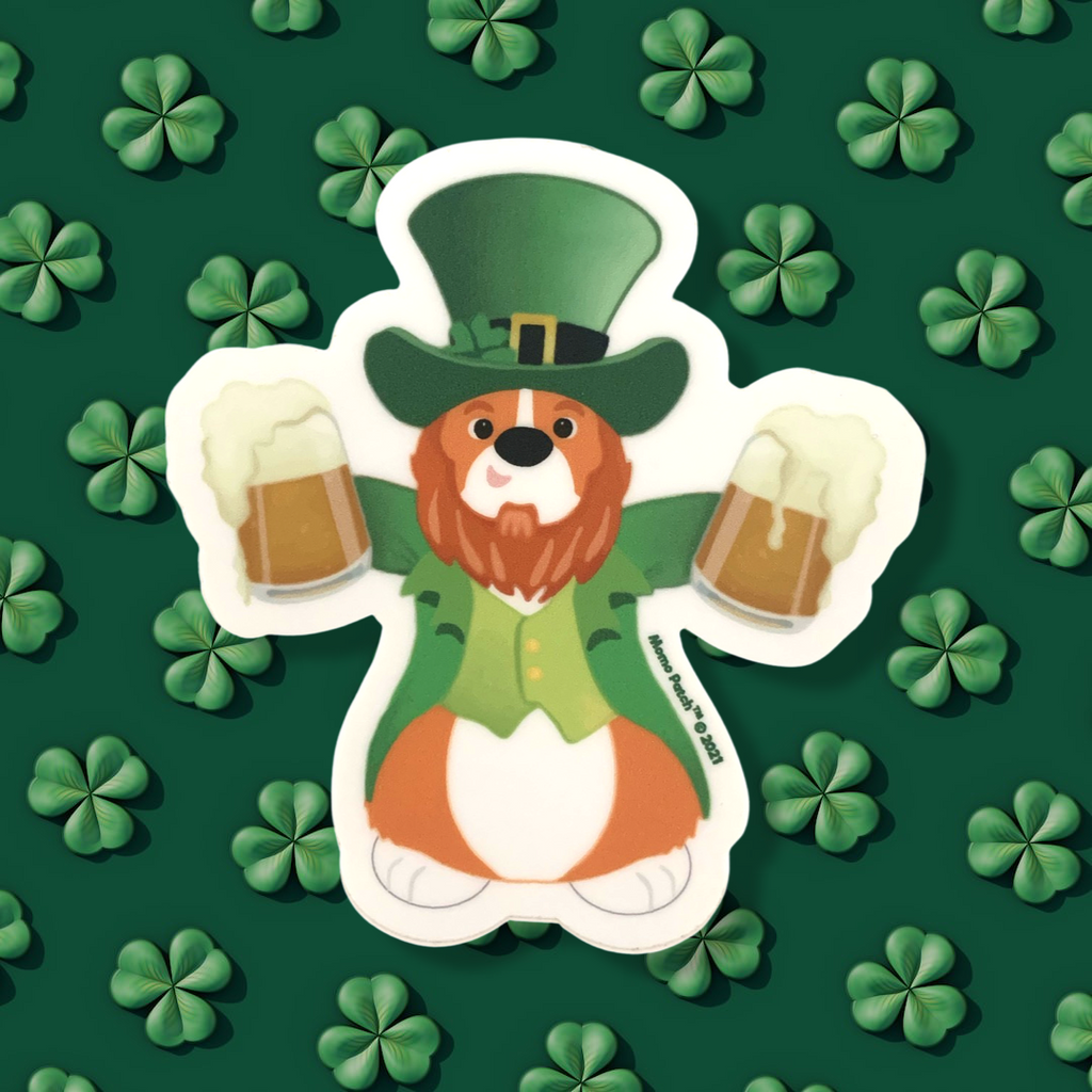 St. Pawtrick's Day Mr. O'Corgi Vinyl Die Cut Sticker - Momo Patch