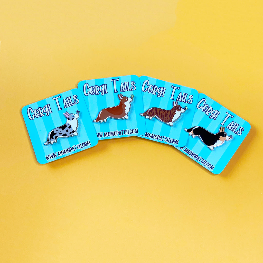 Corgi Tails Series 2 Hard Enamel Pins - Momo Patch