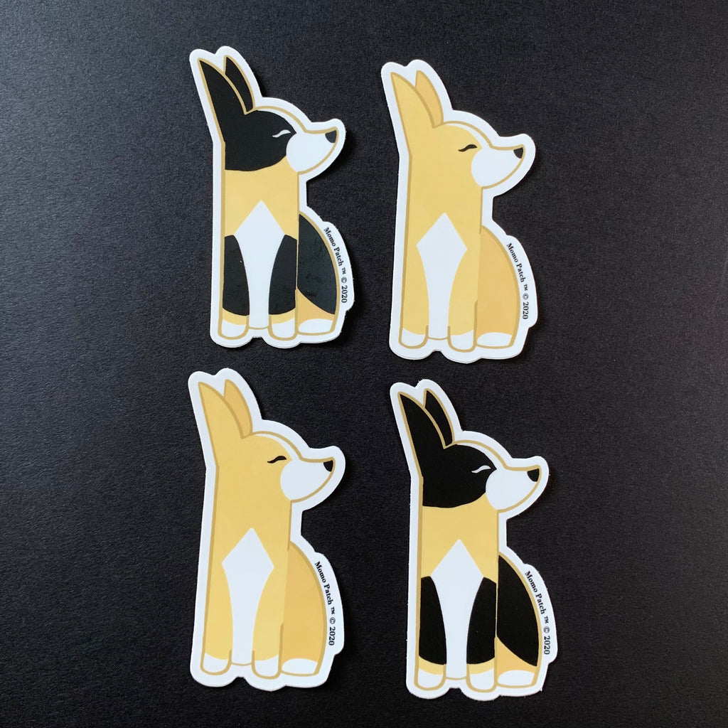 Posh Corgi Vinyl Stickers - Momo Patch