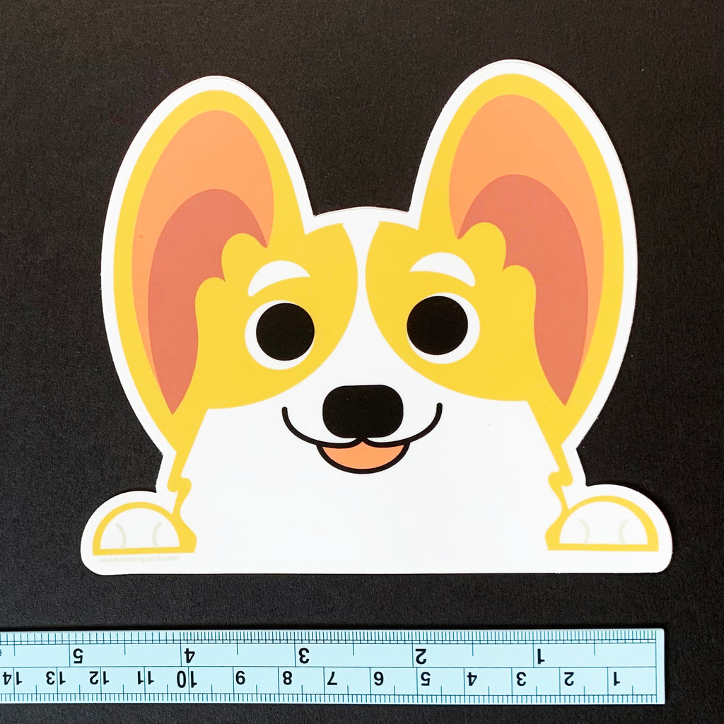 Hello! Corgi Vinyl Car Decals - Momo Patch