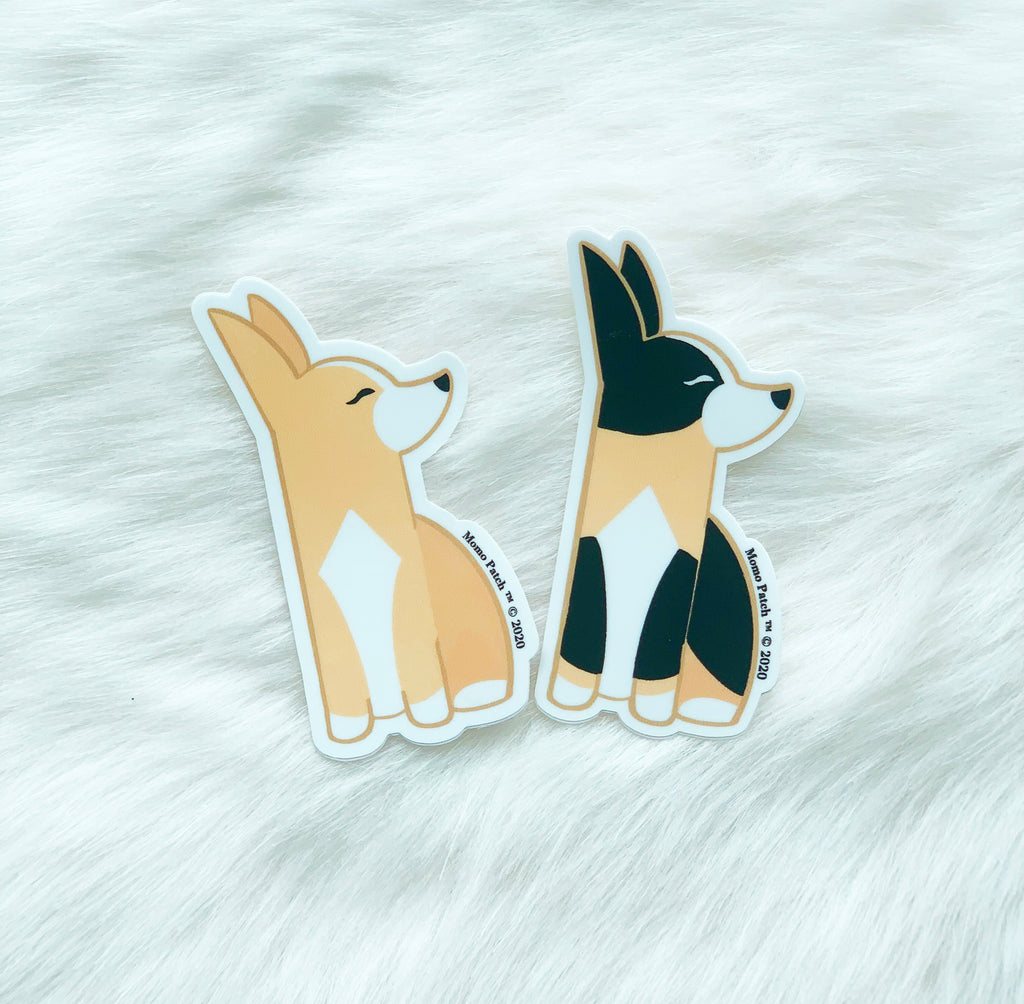 Posh Corgi Vinyl Stickers - Momo Patch