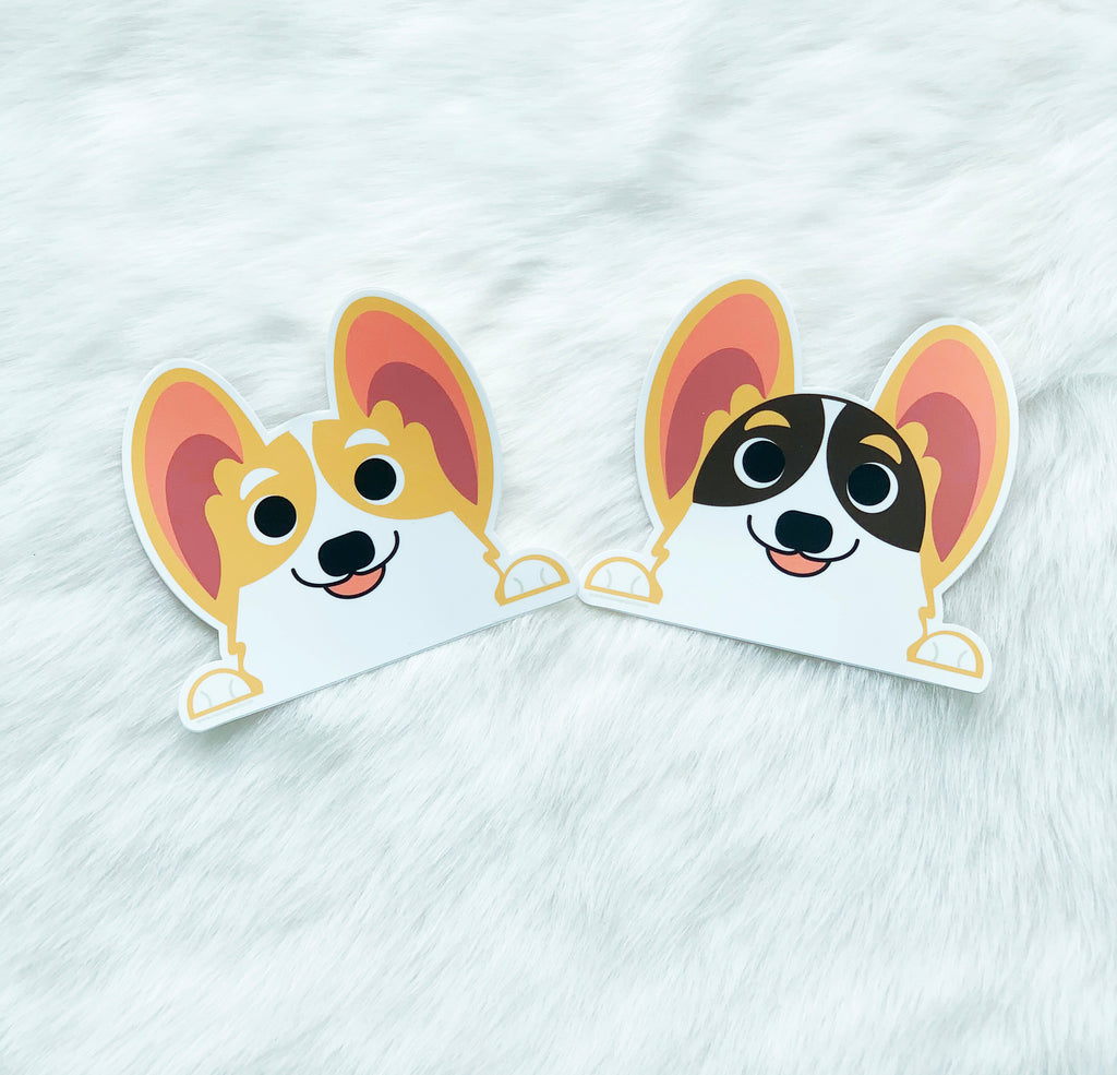 Hello! Corgi Vinyl Car Decals - Momo Patch