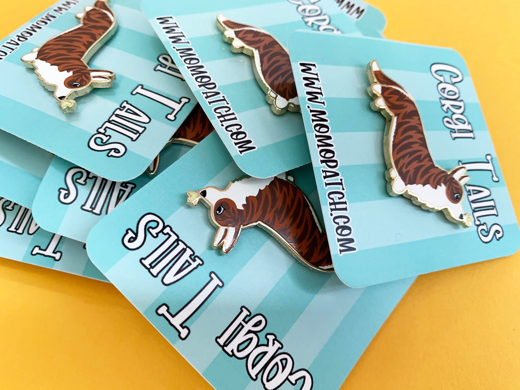 Corgi Tails Series 2 Hard Enamel Pins - Momo Patch