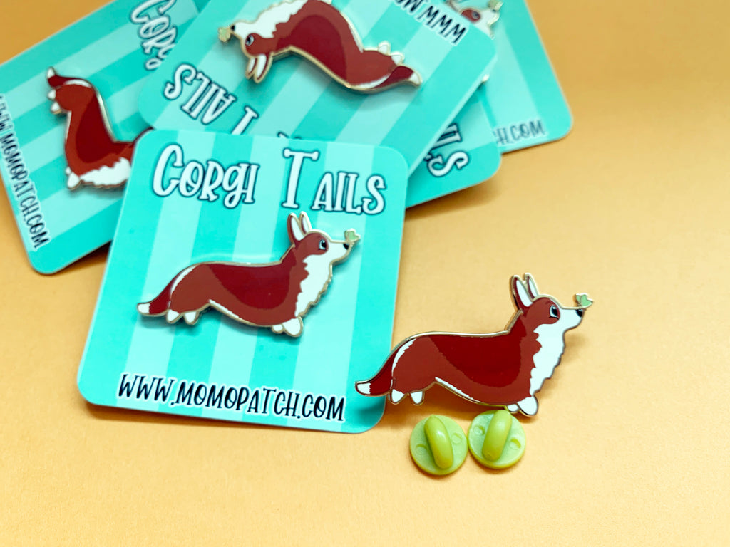 Corgi Tails Series 2 Hard Enamel Pins - Momo Patch