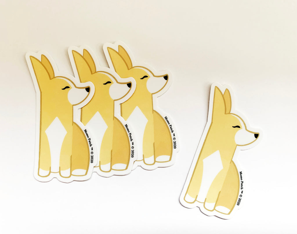 Posh Corgi Vinyl Stickers - Momo Patch