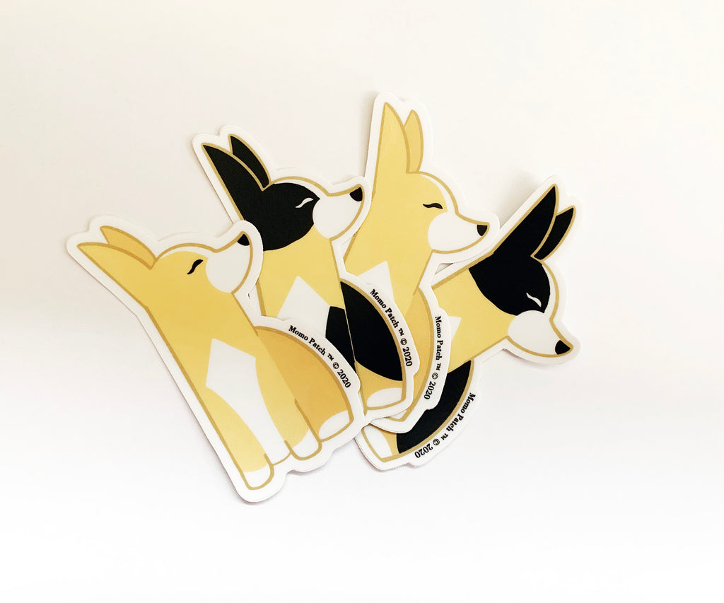 Posh Corgi Vinyl Stickers - Momo Patch