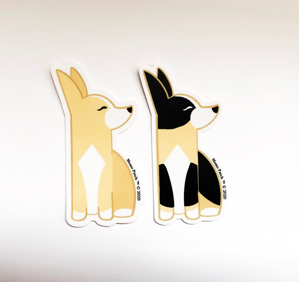 Posh Corgi Vinyl Stickers - Momo Patch