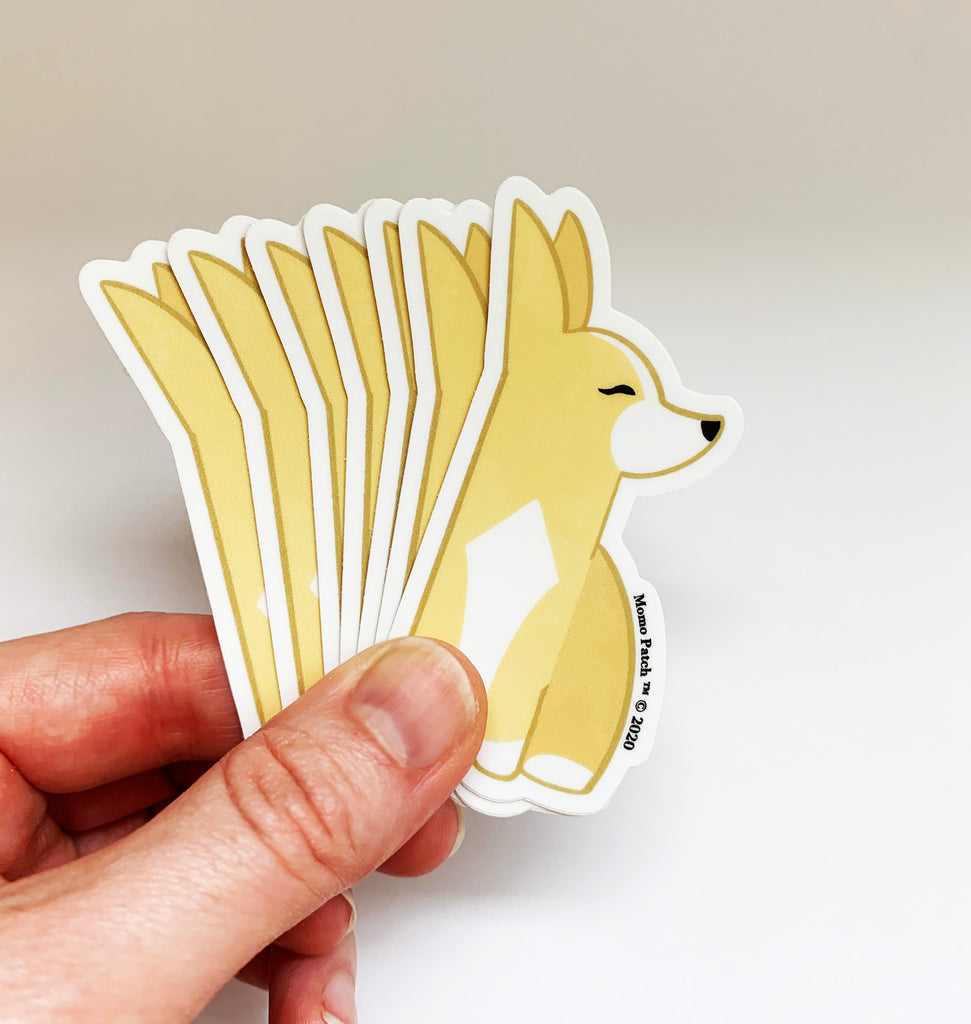 Posh Corgi Vinyl Stickers - Momo Patch