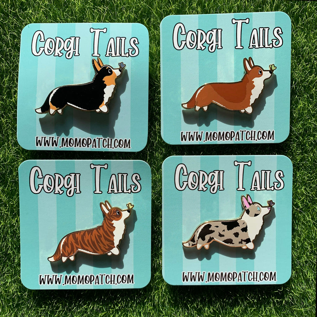 Corgi Tails Series 2 Hard Enamel Pins - Momo Patch