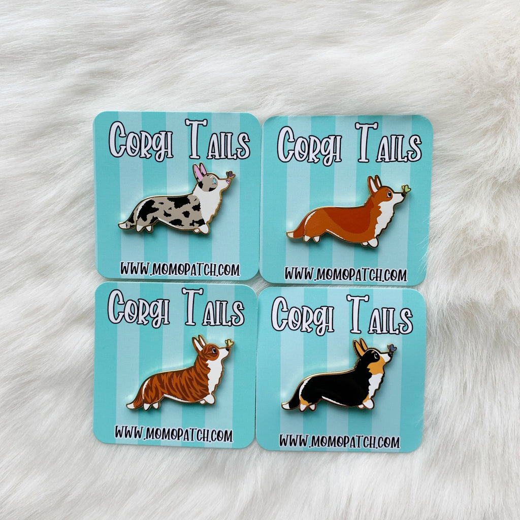 Corgi Tails Series 2 Hard Enamel Pins - Momo Patch