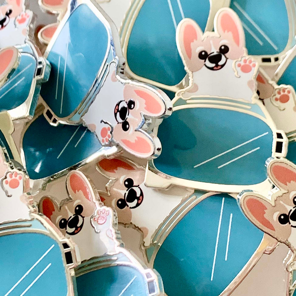 Toasties Corgi Toaster Hard Enamel Pins - Momo Patch