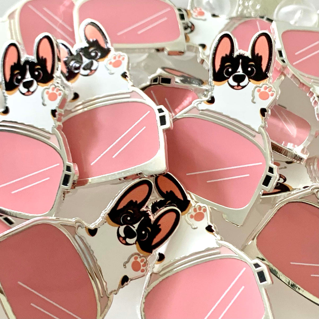 Toasties Corgi Toaster Hard Enamel Pins - Momo Patch